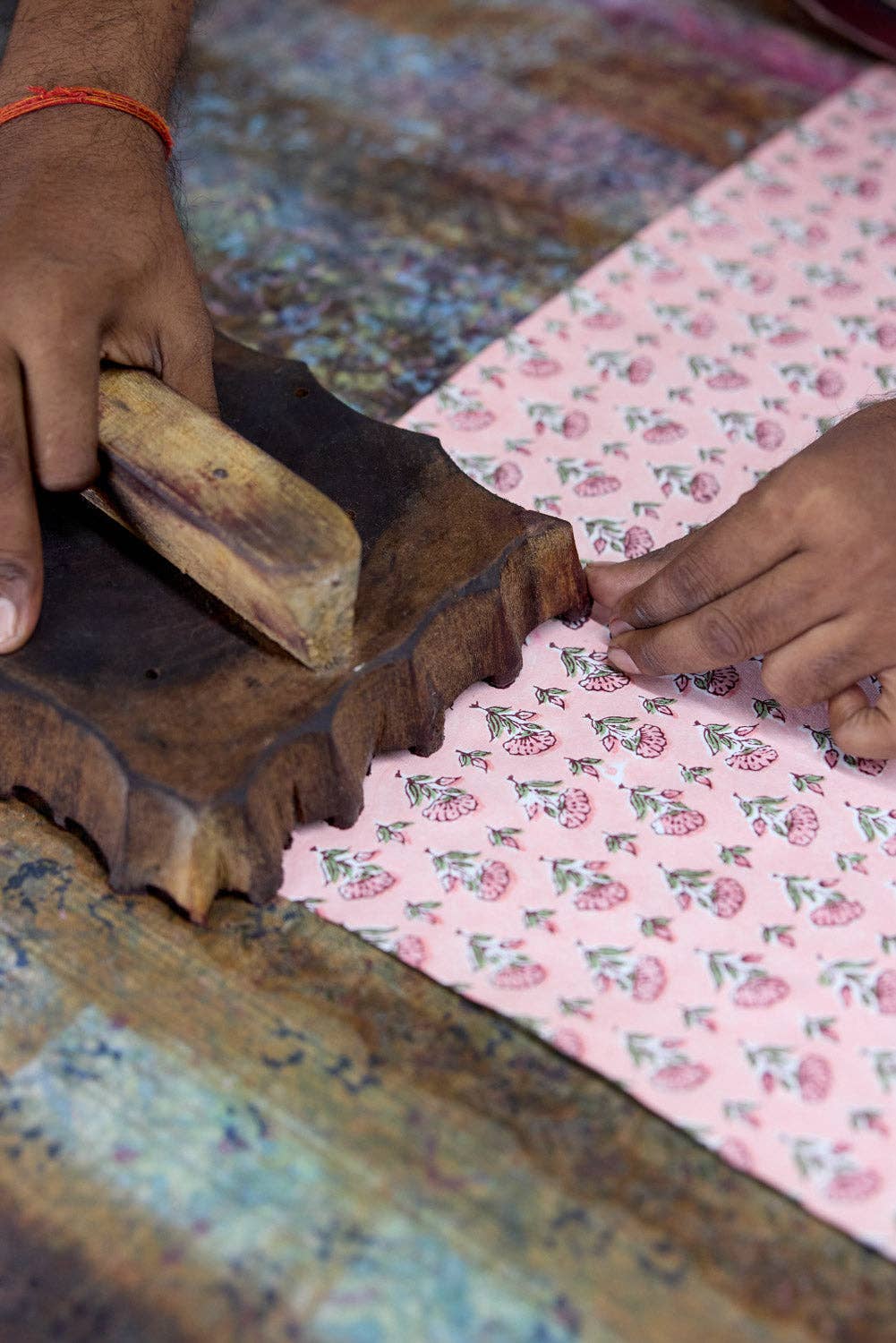 Block Printed Picture Frame 4 x 6 - Ditsy Floral Blush