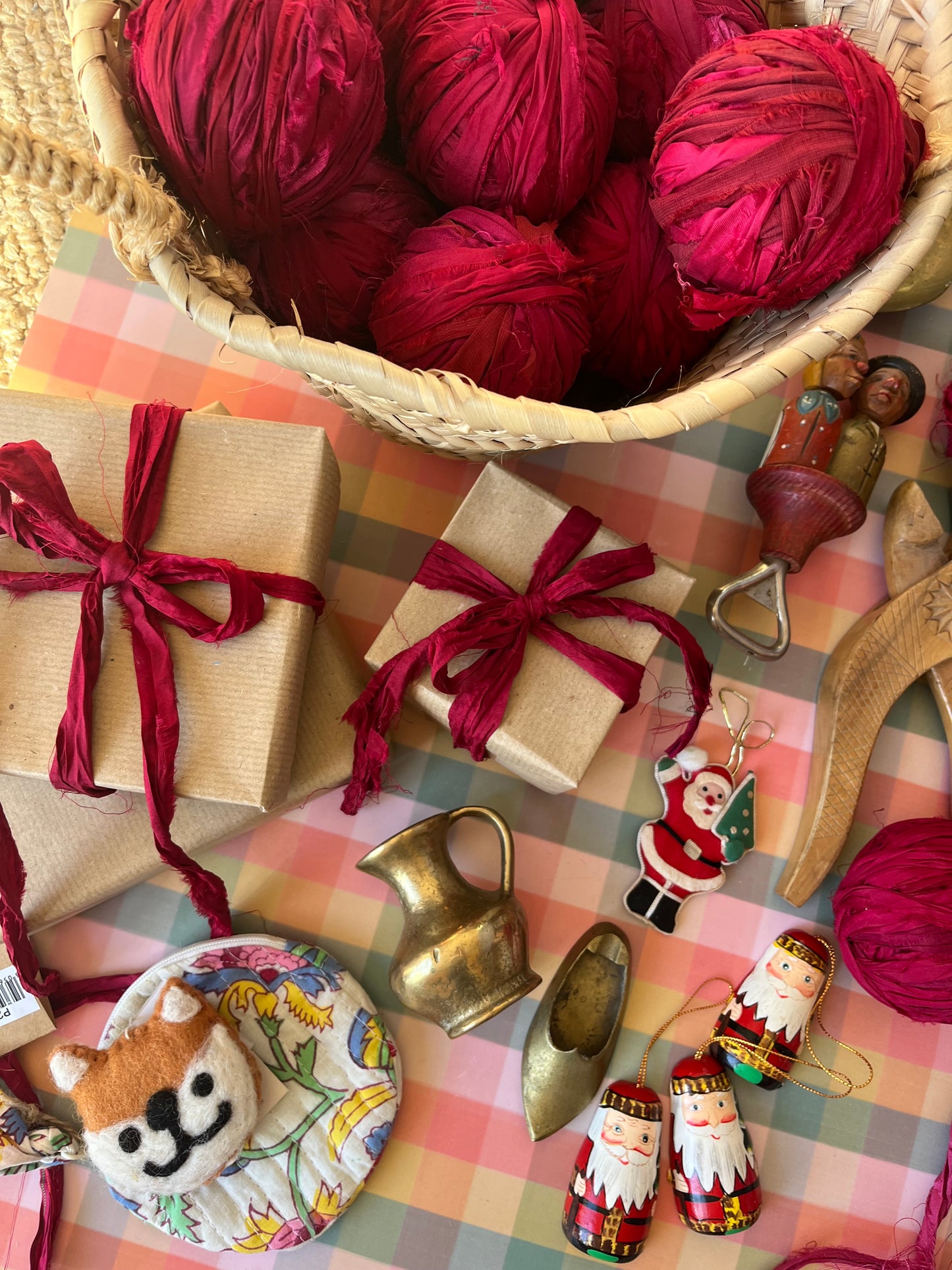 Recycled silk ribbon - Berry