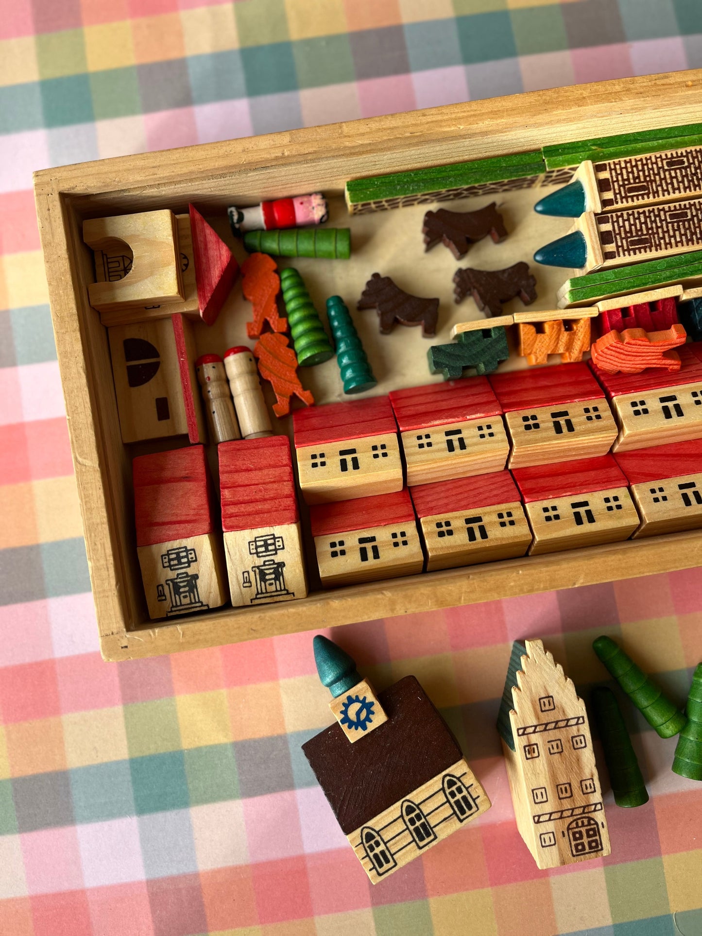 Vintage wooden village