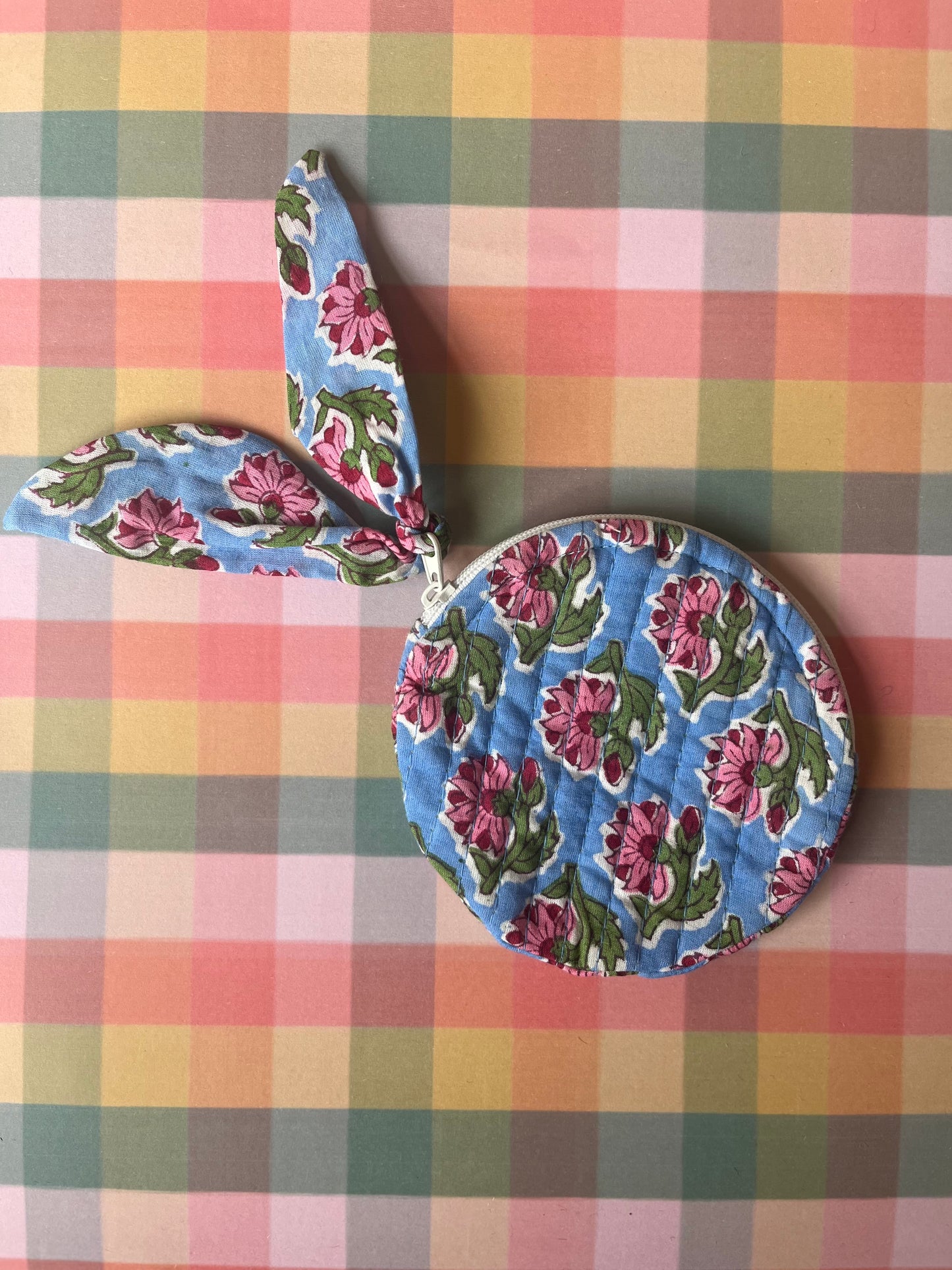 Block Print Round Coin Purse Mixed Prints