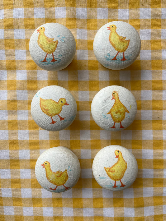 Handpainted wooden door knobs