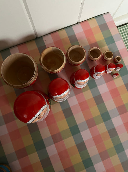 Set of 7 Matryoshka Santa Dolls