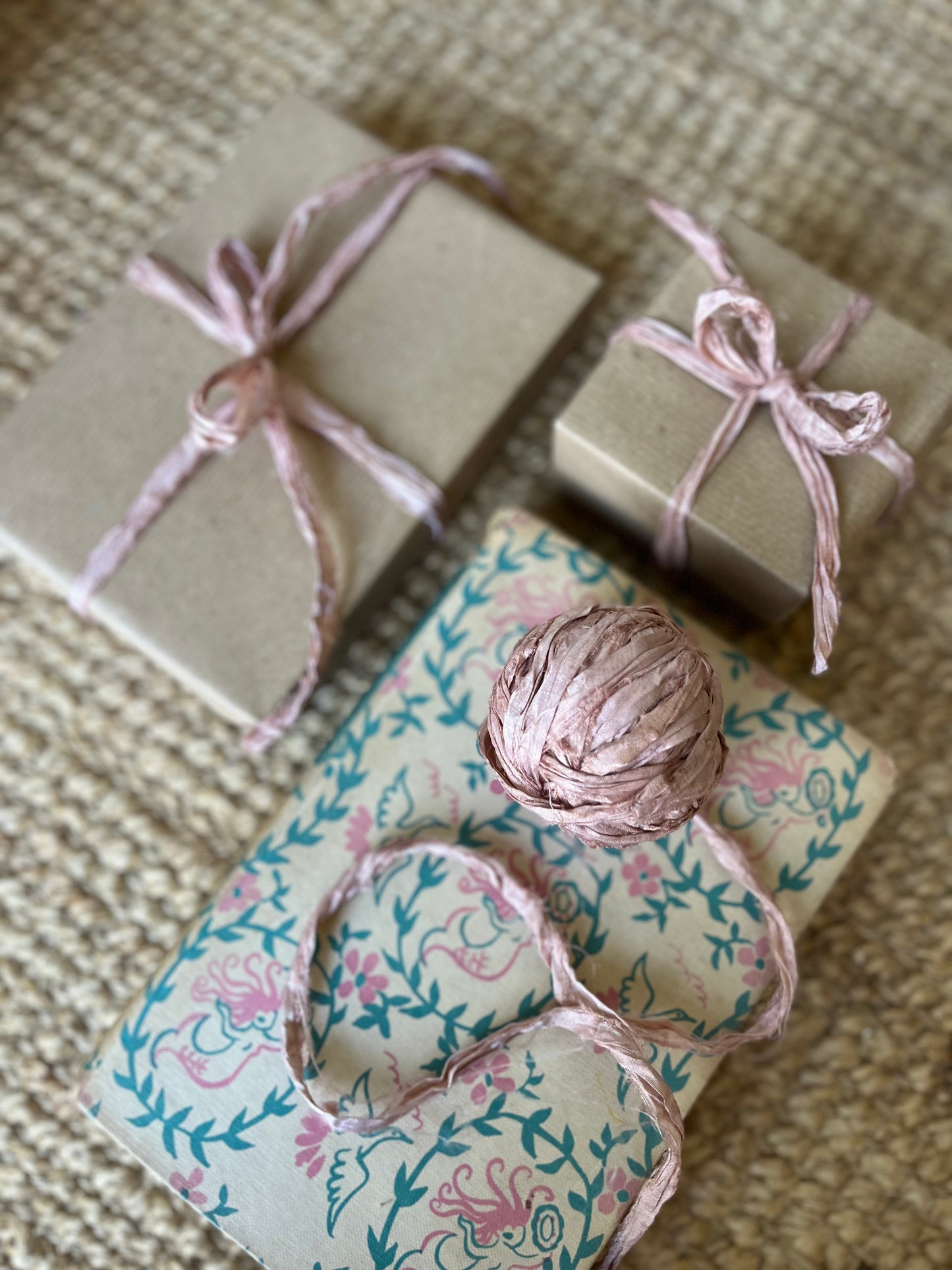 Recycled silk ribbon - Ballet Slipper