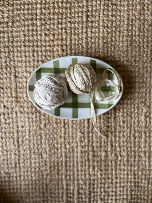 Recycled silk ribbon - Ivory