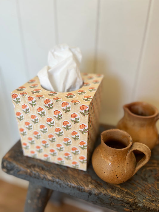 Melody Way Tissue Box Cover - Peach