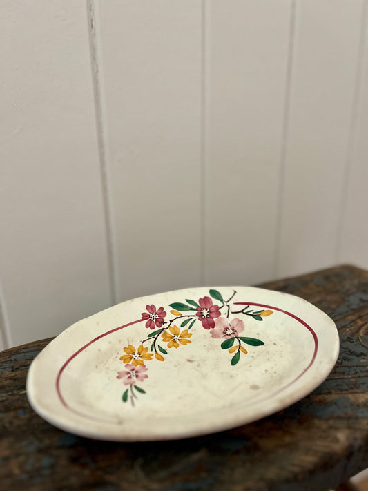 Vintage French Sarregemines oval dish