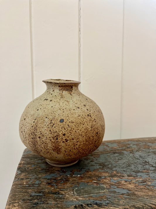 Round studio pottery vase
