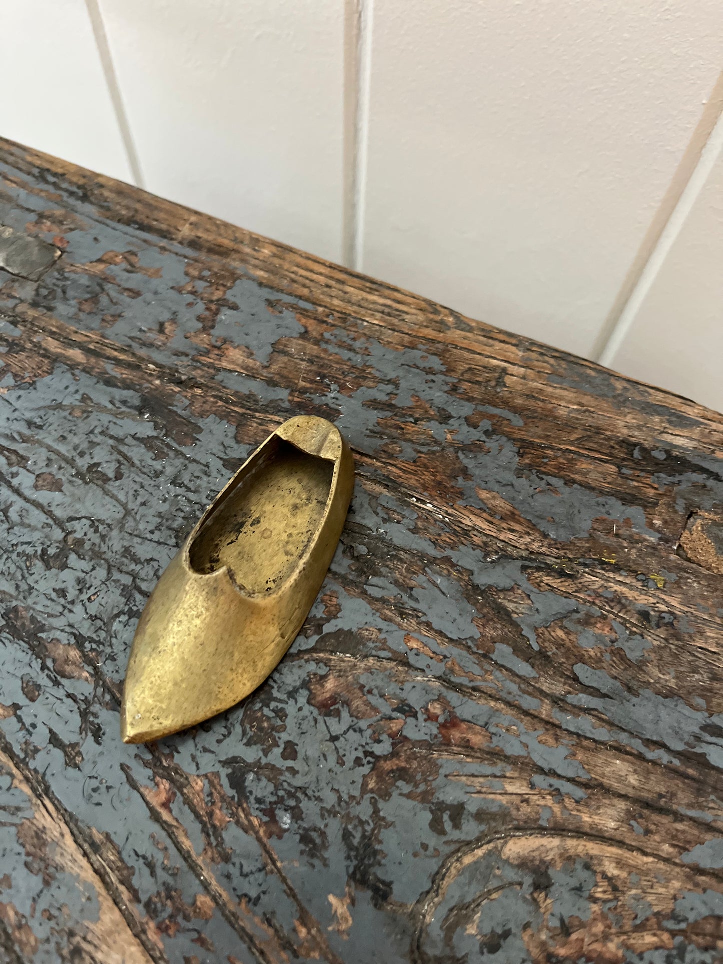 Vintage brass slipper
