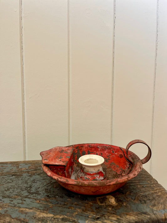 Vintage red candlestick holder