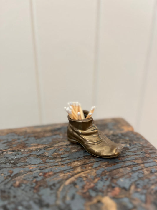 Brass boot matchstick holder