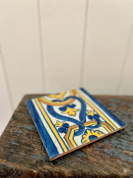 Hand painted tile trivet