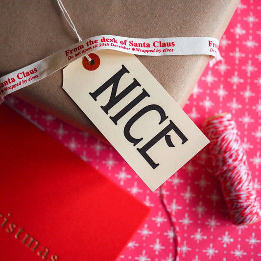 NICE Christmas letterpress gift tags 5 pack