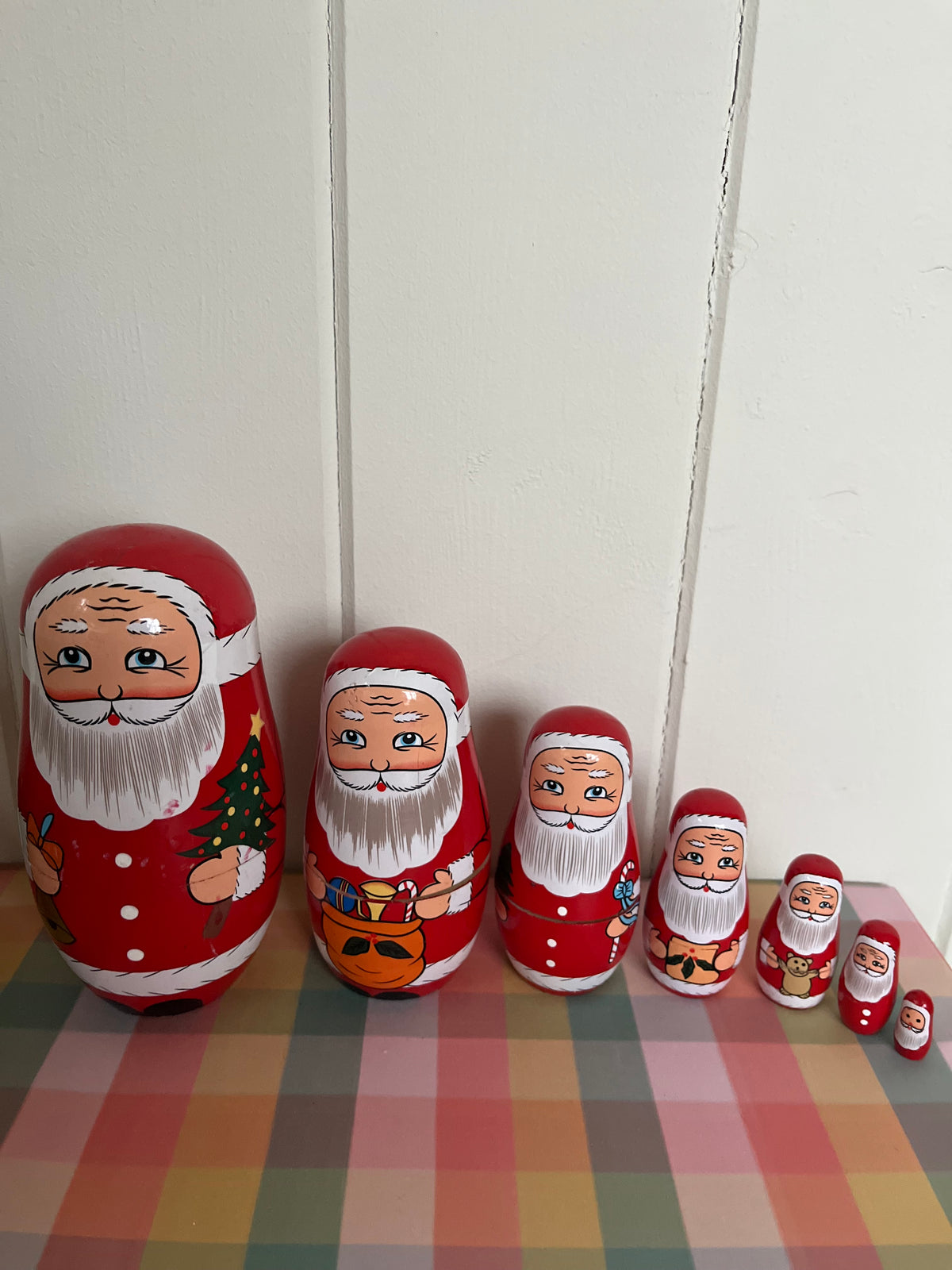 Set of 7 Matryoshka Santa Dolls