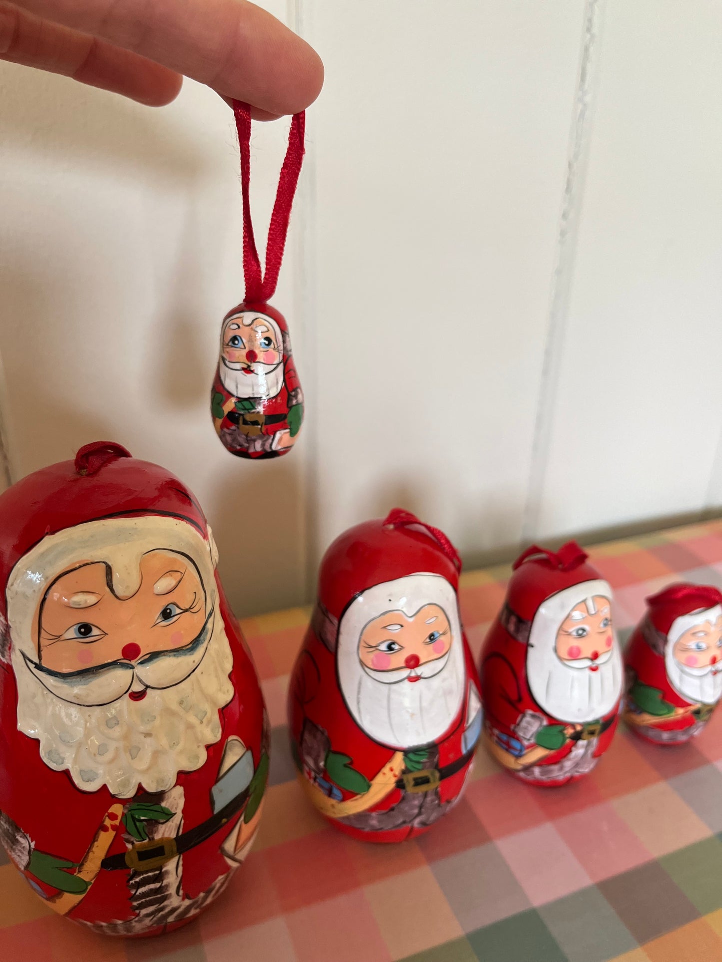 Santa matryoshka dolls (hanging) set of 5