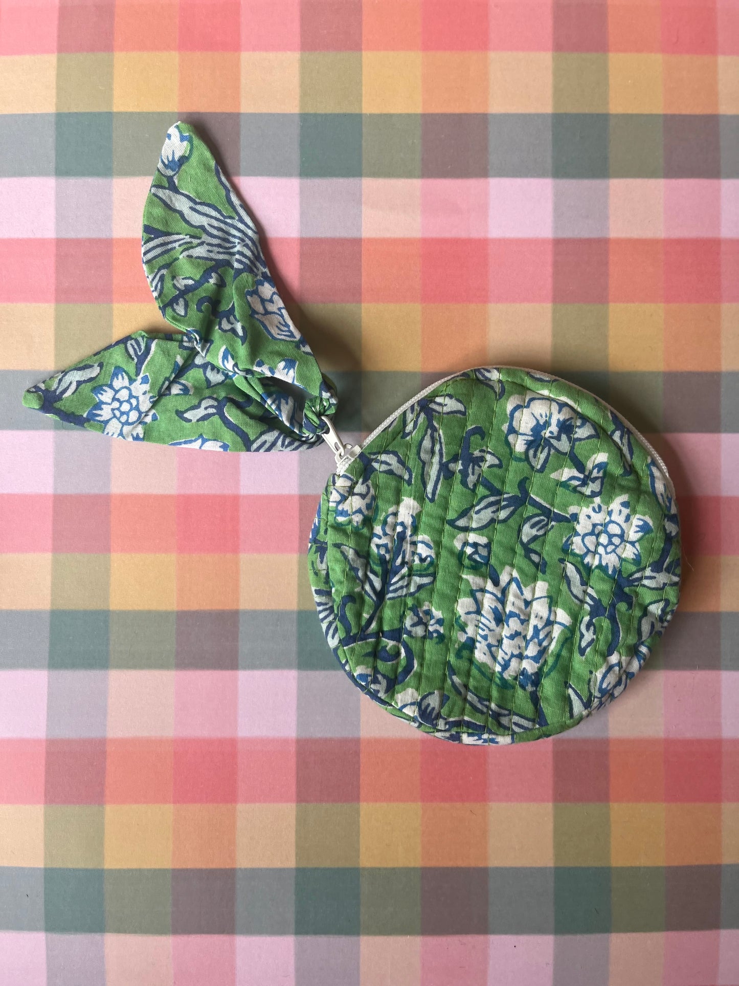 Block Print Round Coin Purse Mixed Prints