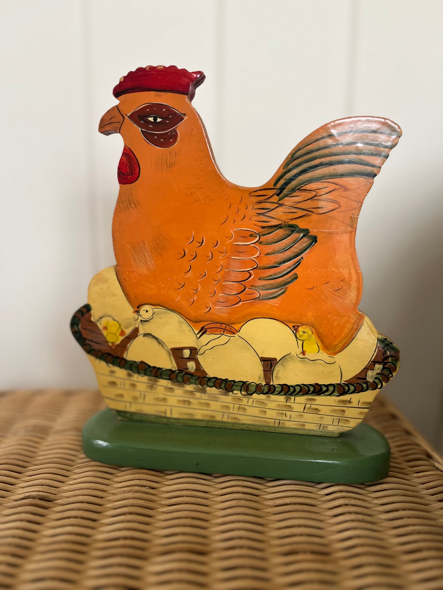 Vintage decorative chicken and chicks