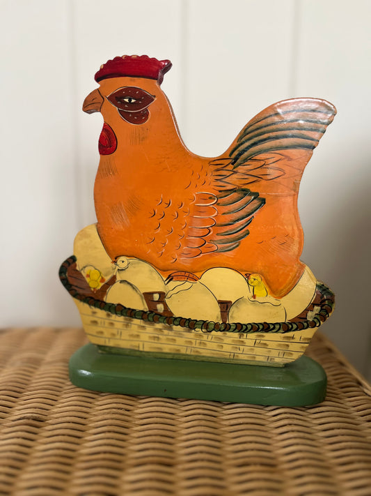 Vintage decorative chicken and chicks