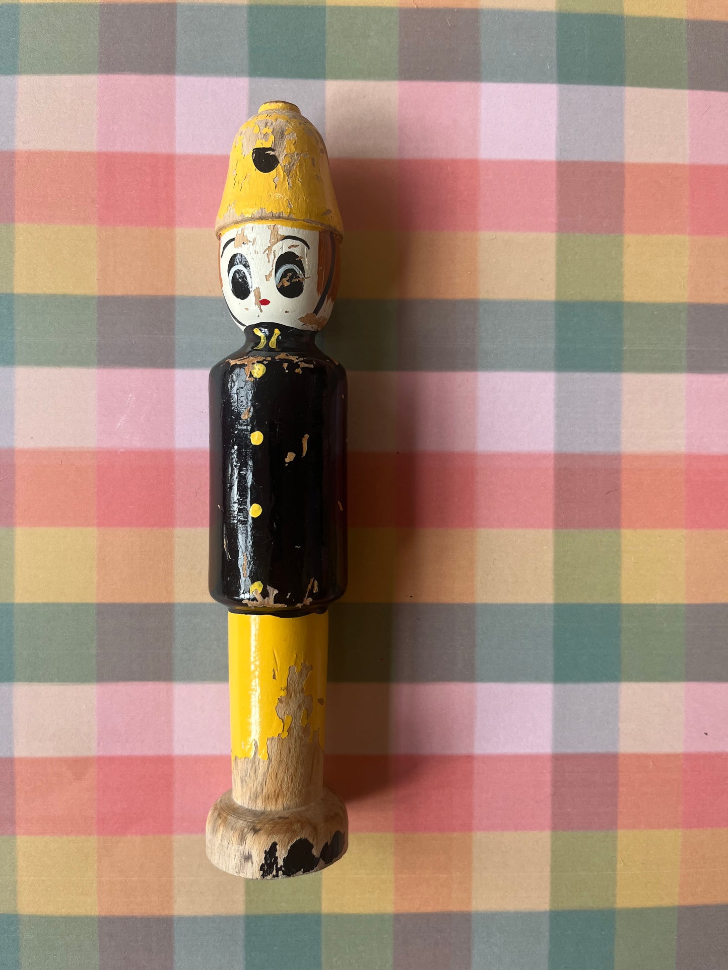 Vintage wooden character skittles