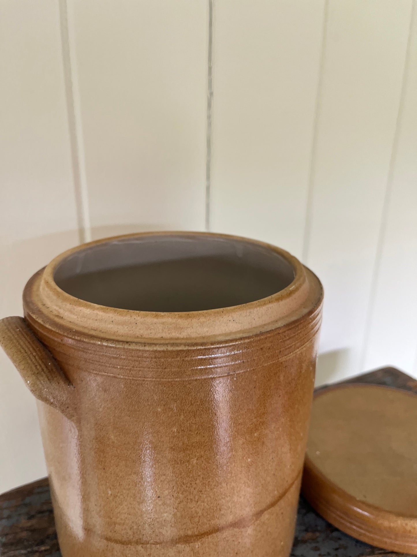 Large French vintage stoneware storage jar