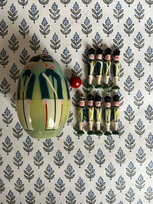 Vintage Tiny Soldier Skittles in an Egg