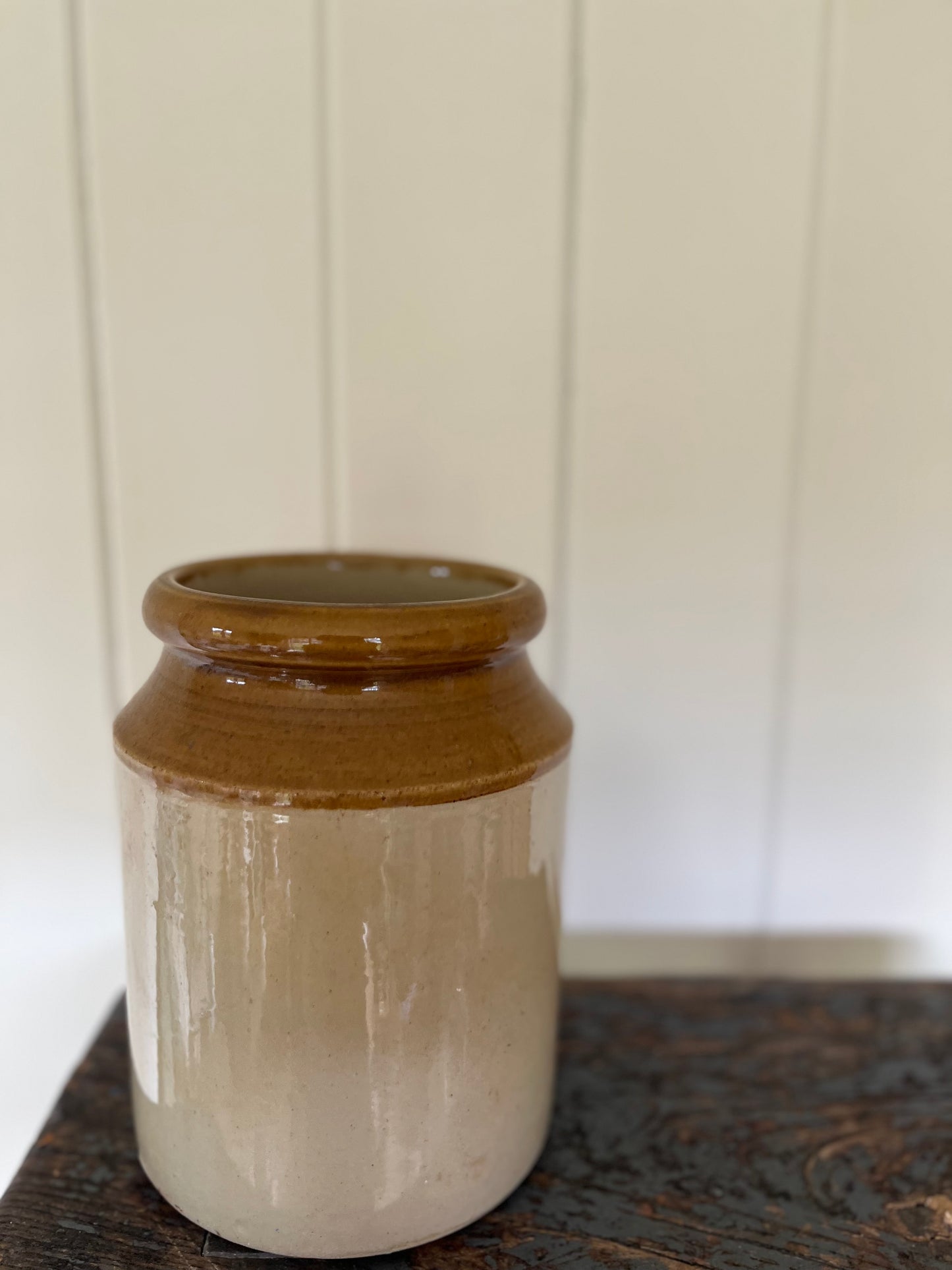 Vintage stoneware crock pot