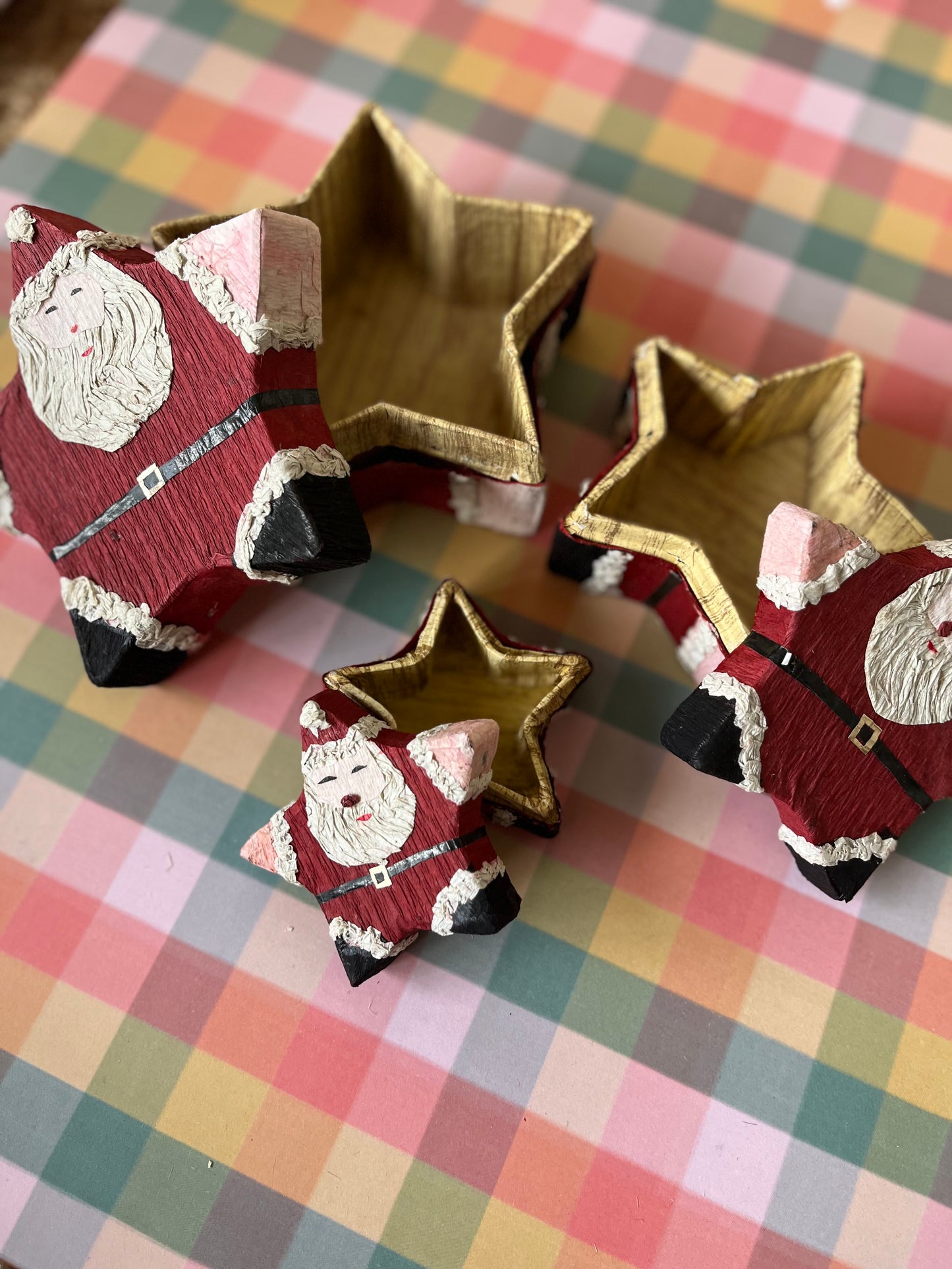 Vintage Santa gift boxes