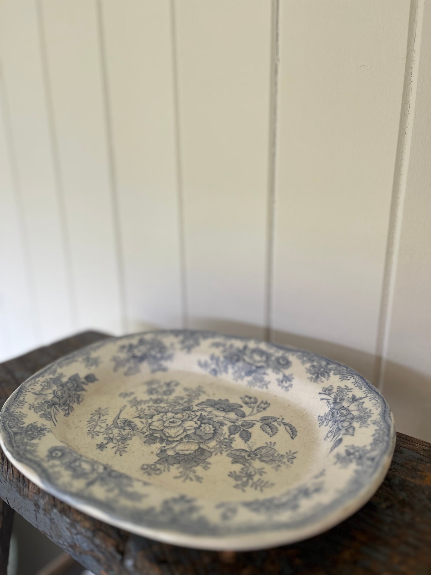 Antique transferware serving plate