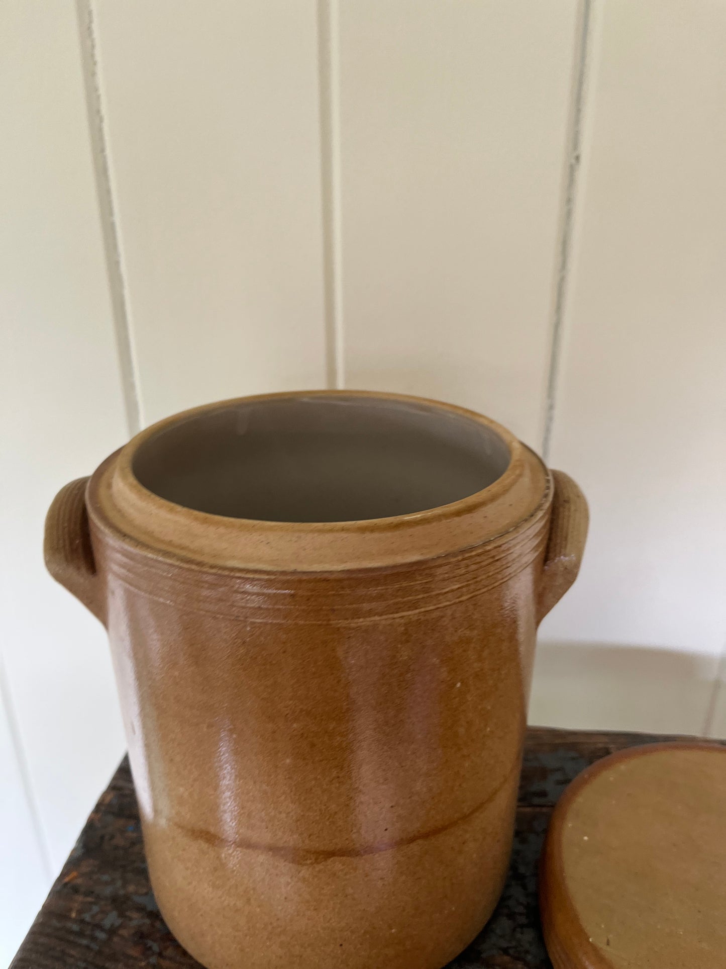 Large French vintage stoneware storage jar