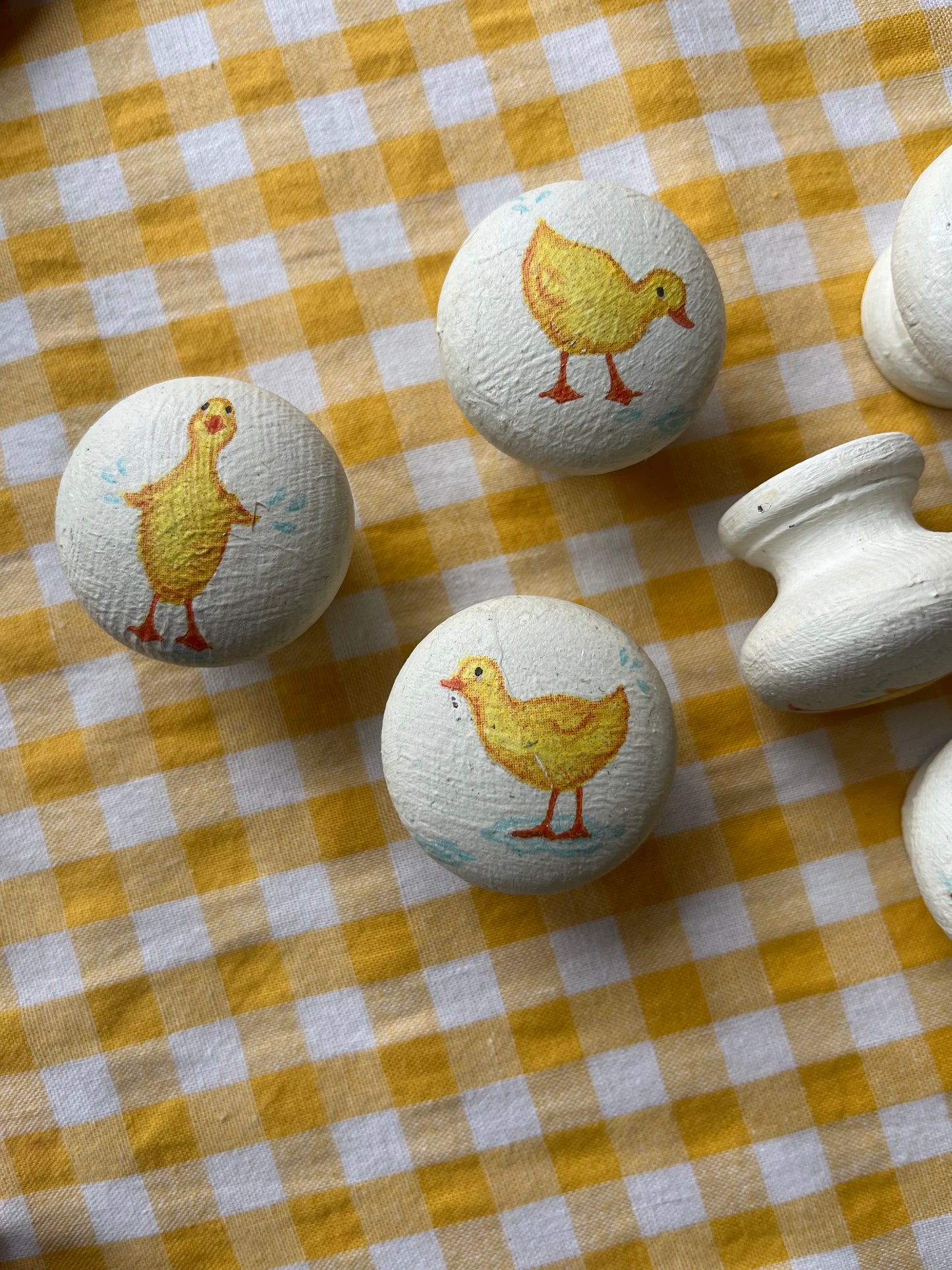 Handpainted wooden door knobs