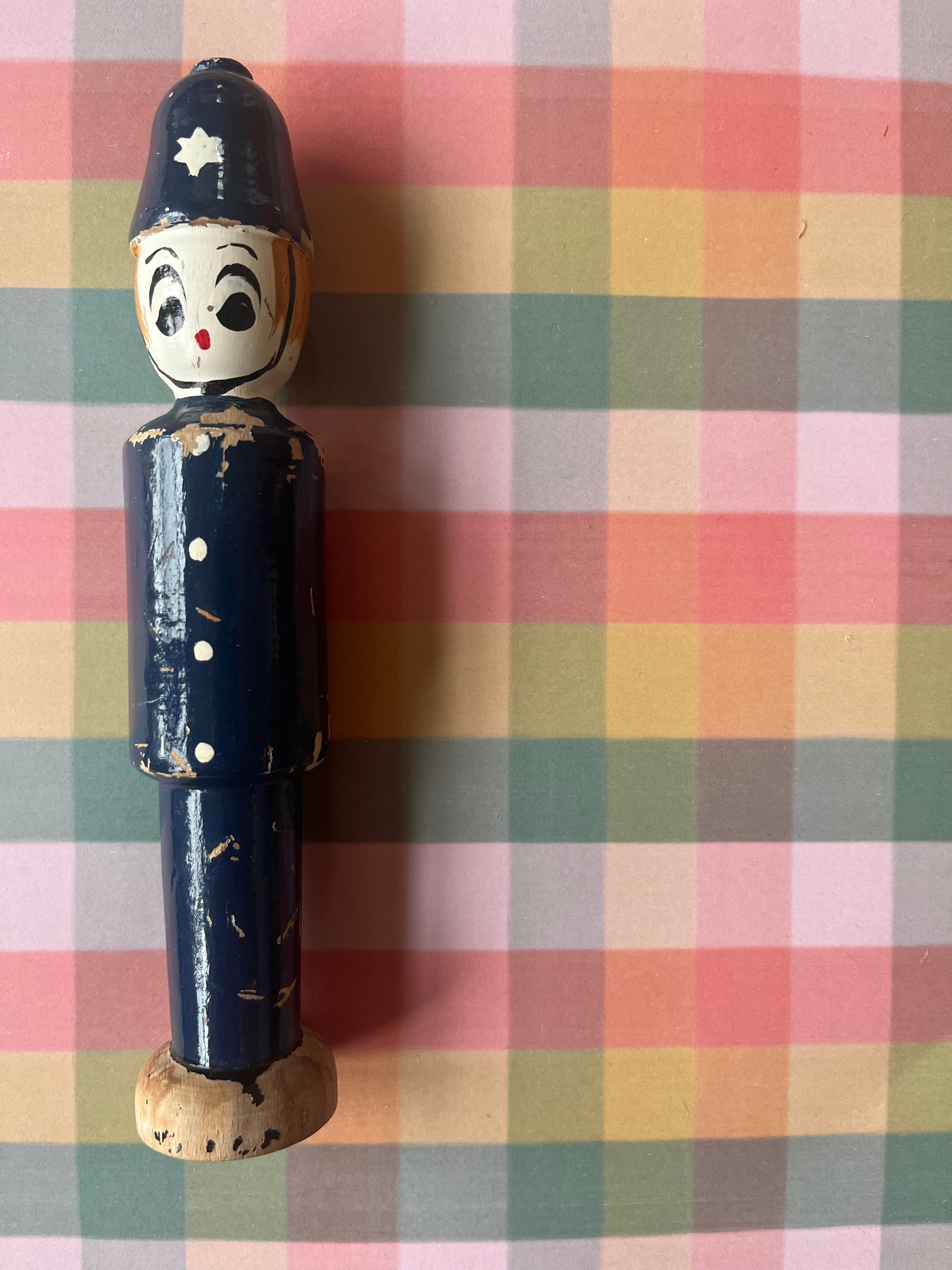 Vintage wooden character skittles