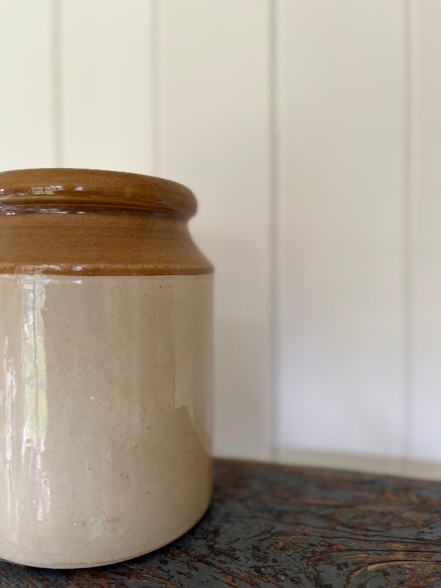 Vintage stoneware crock pot