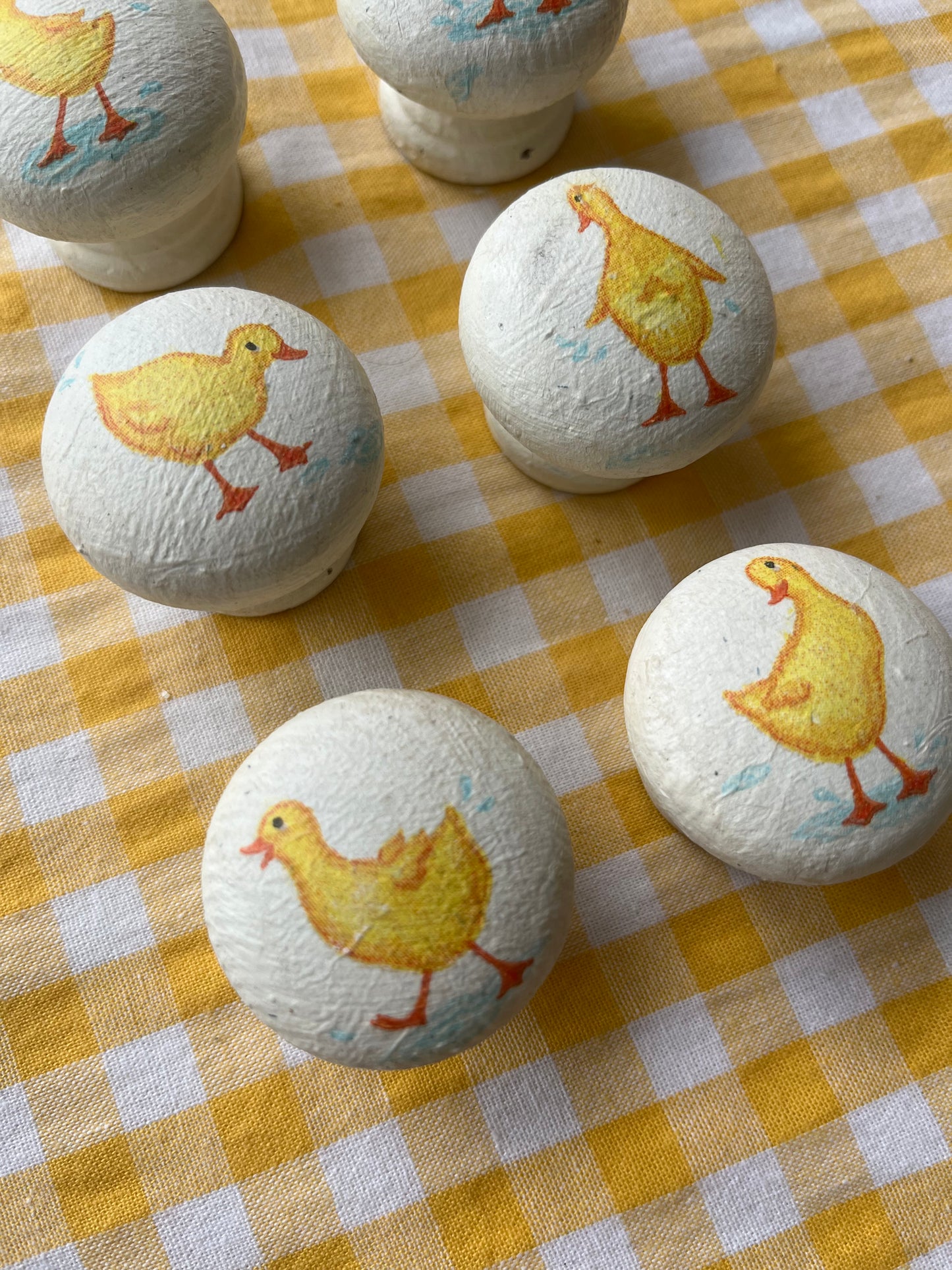 Handpainted wooden door knobs