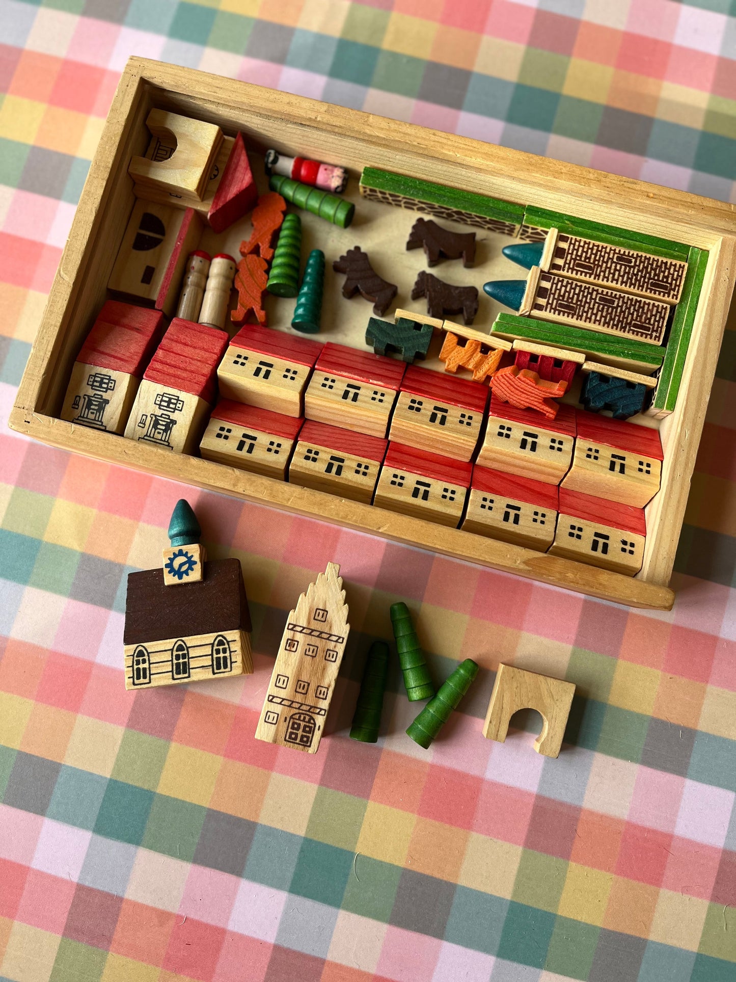 Vintage wooden village