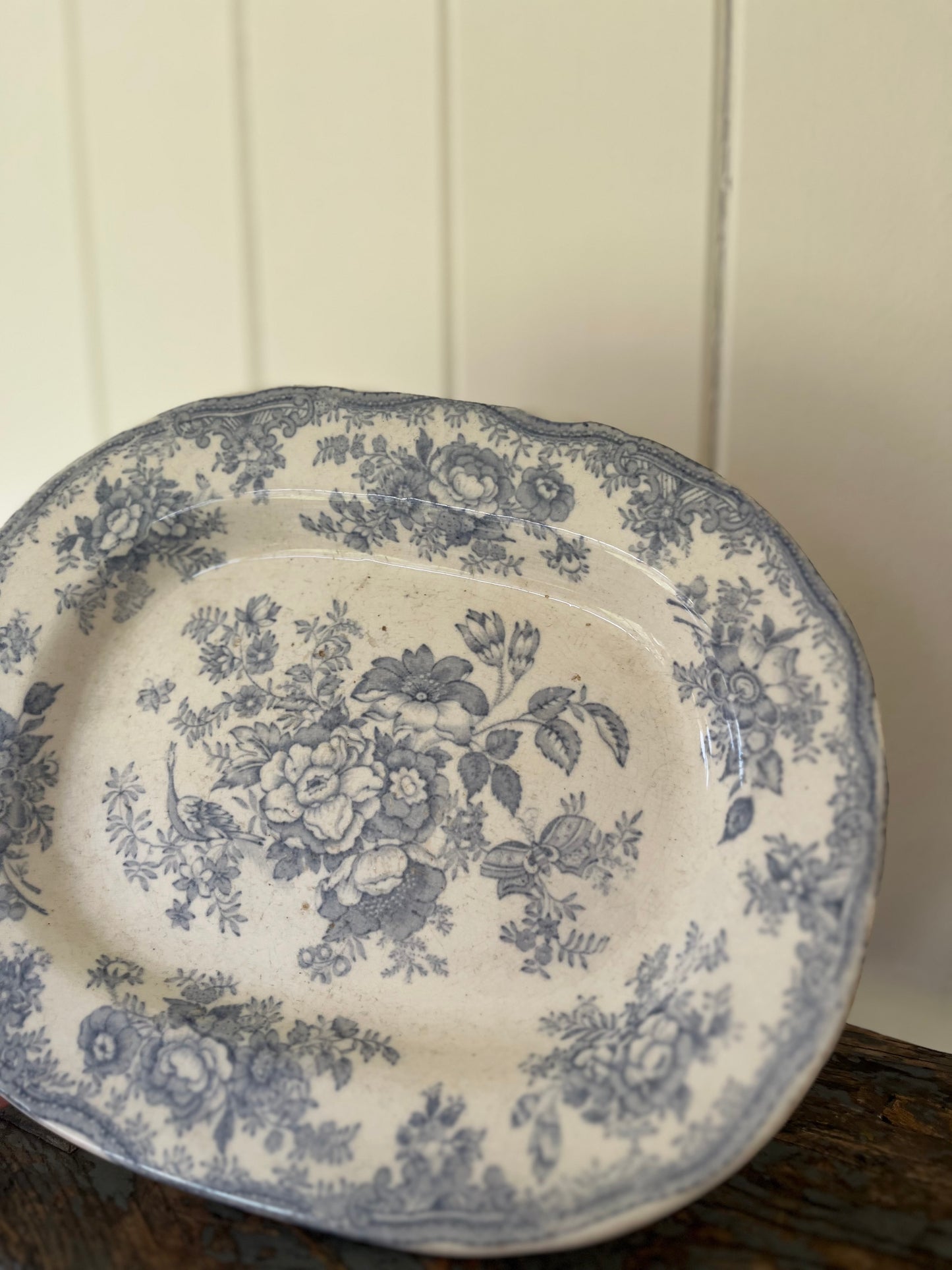 Antique transferware serving plate