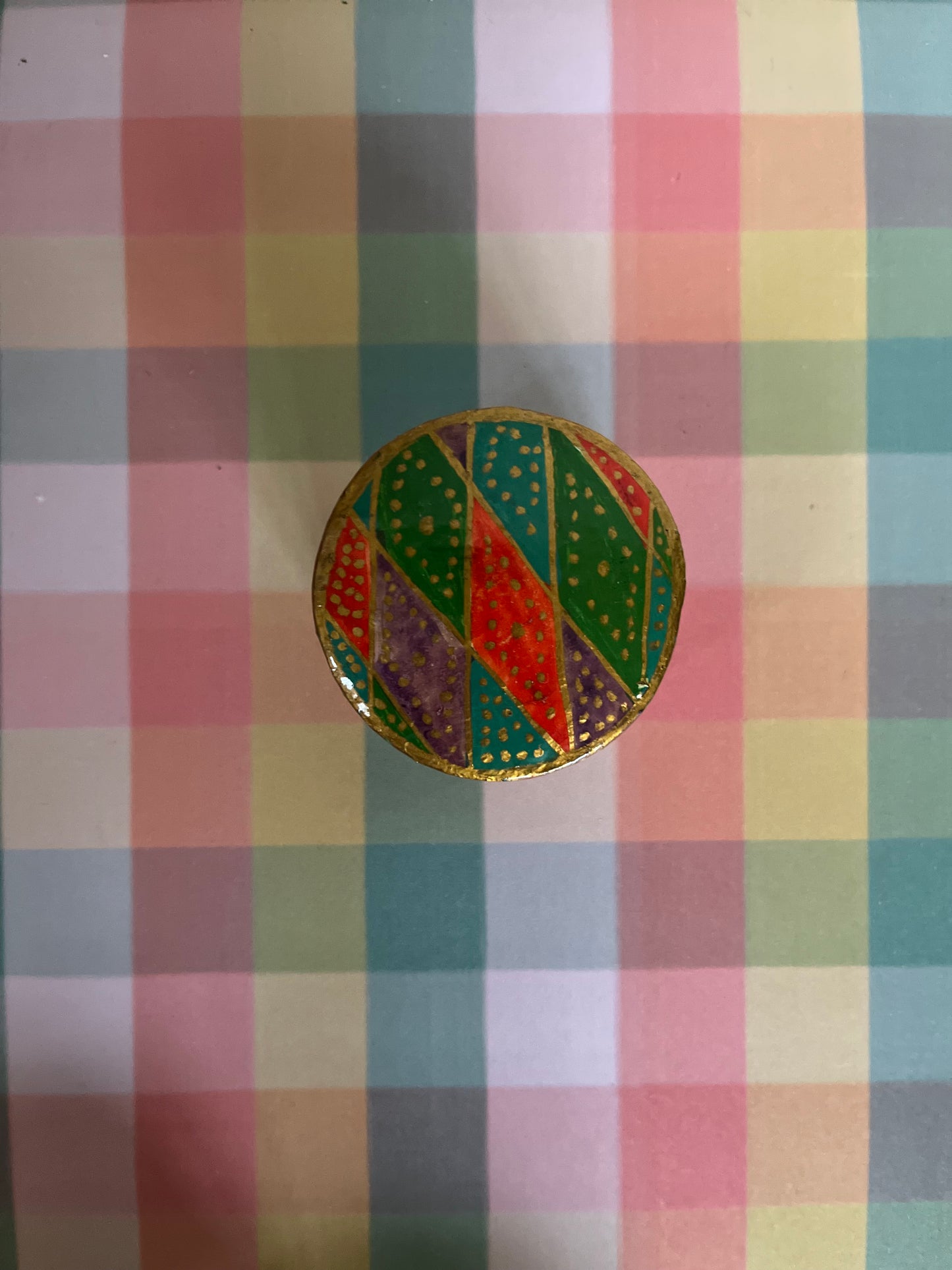 Vintage papier-maché trinket pot