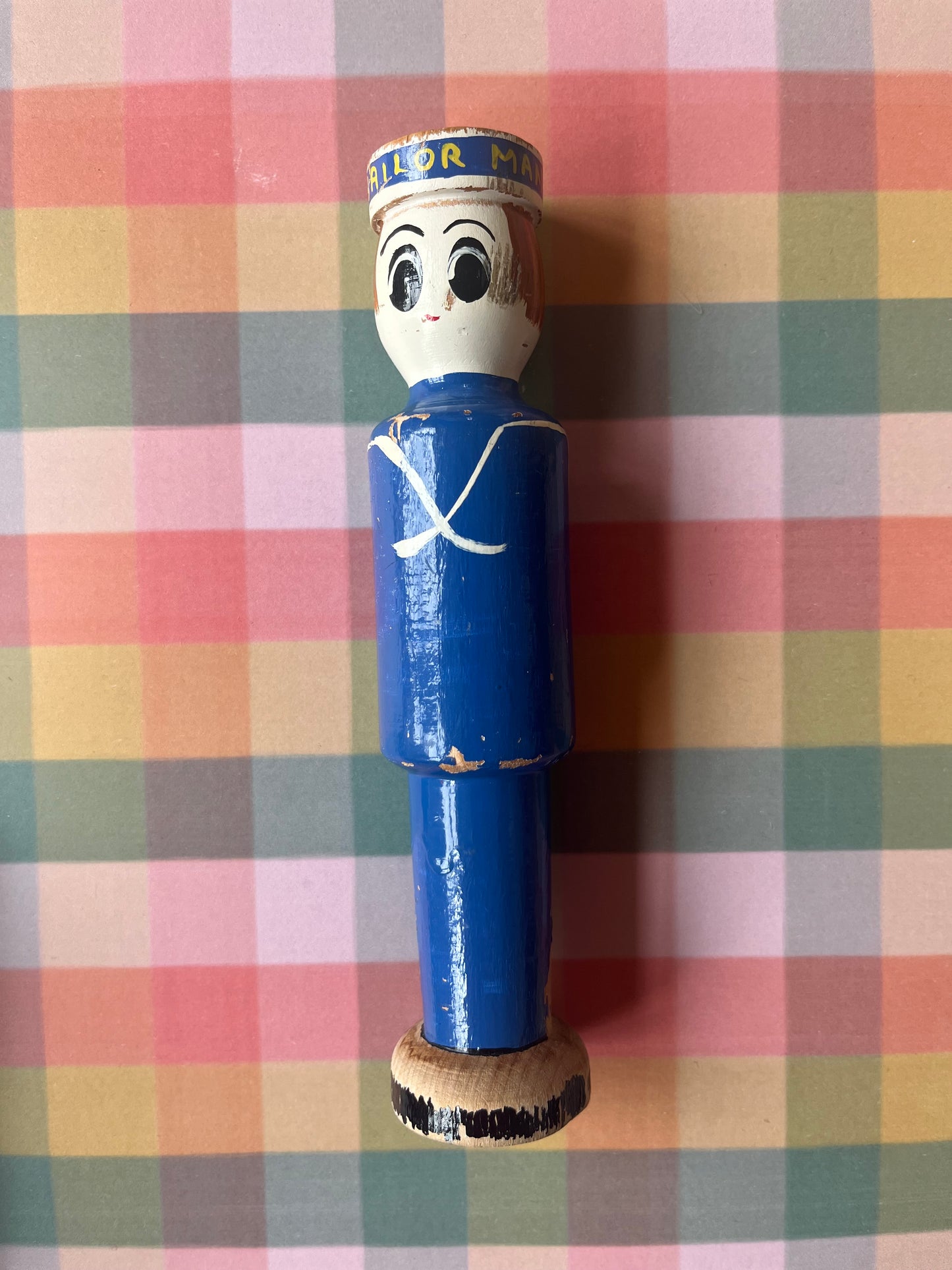 Vintage wooden character skittles