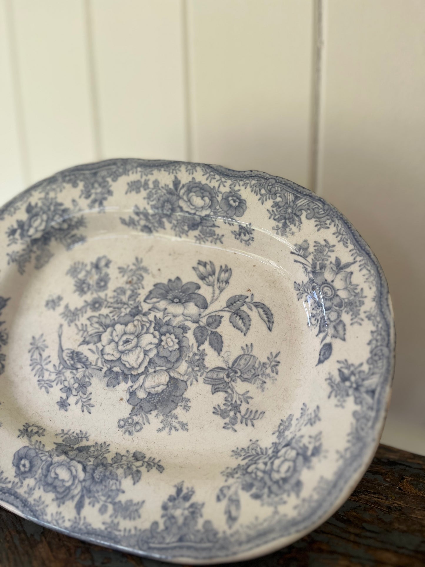Antique transferware serving plate