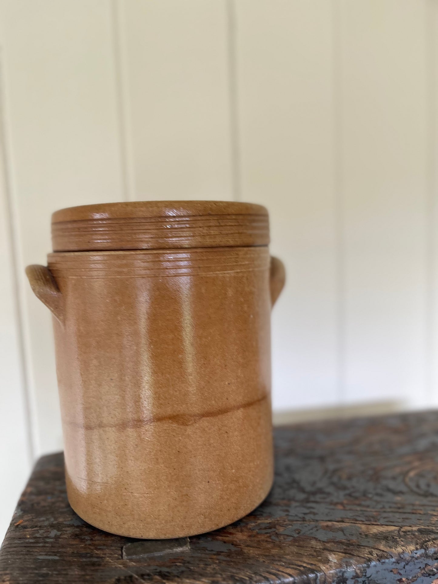 Large French vintage stoneware storage jar