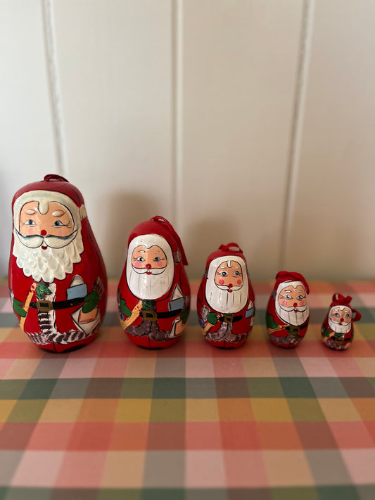 Santa matryoshka dolls (hanging) set of 5