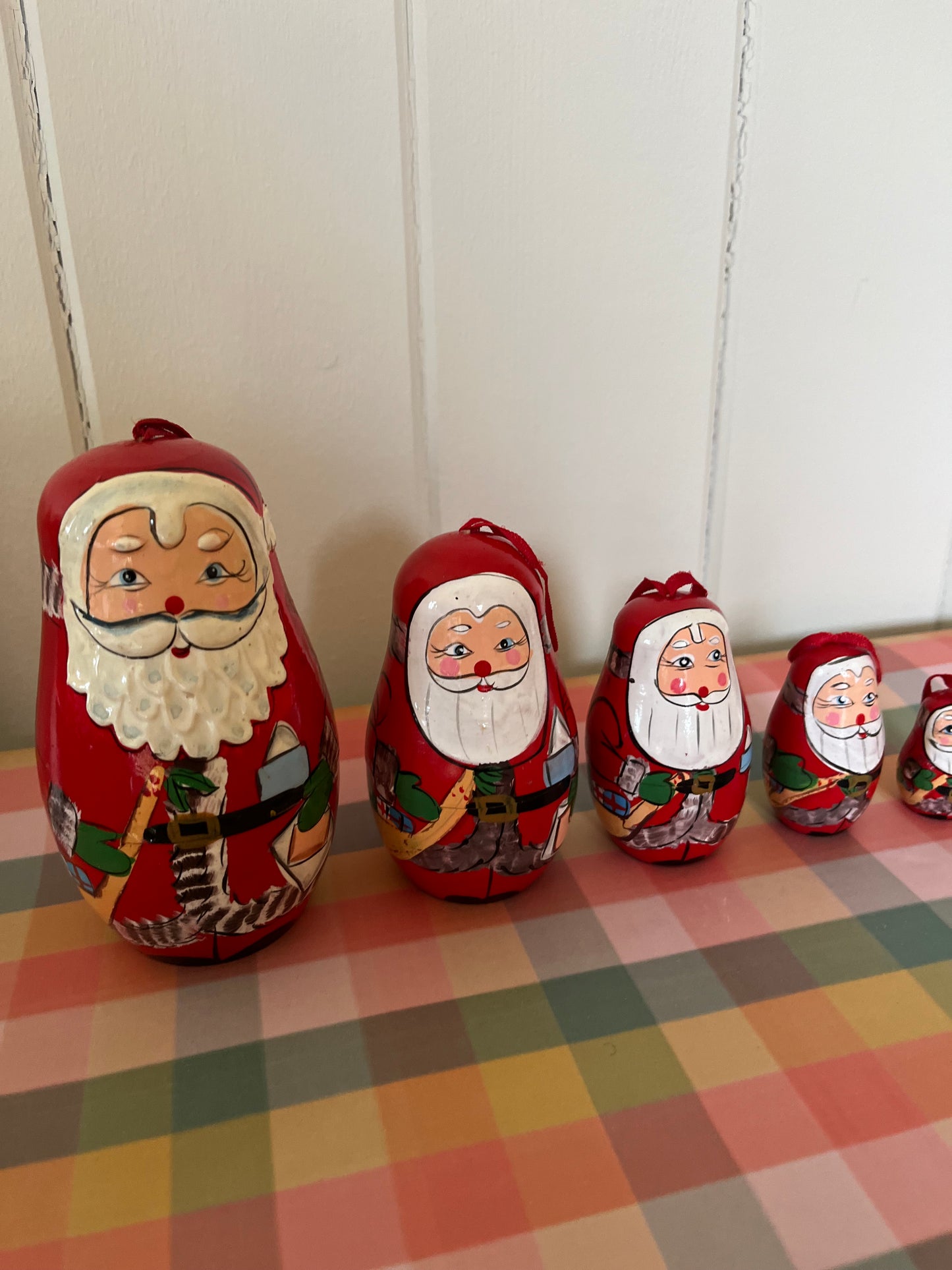 Santa matryoshka dolls (hanging) set of 5