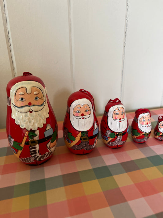 Santa matryoshka dolls (hanging) set of 5