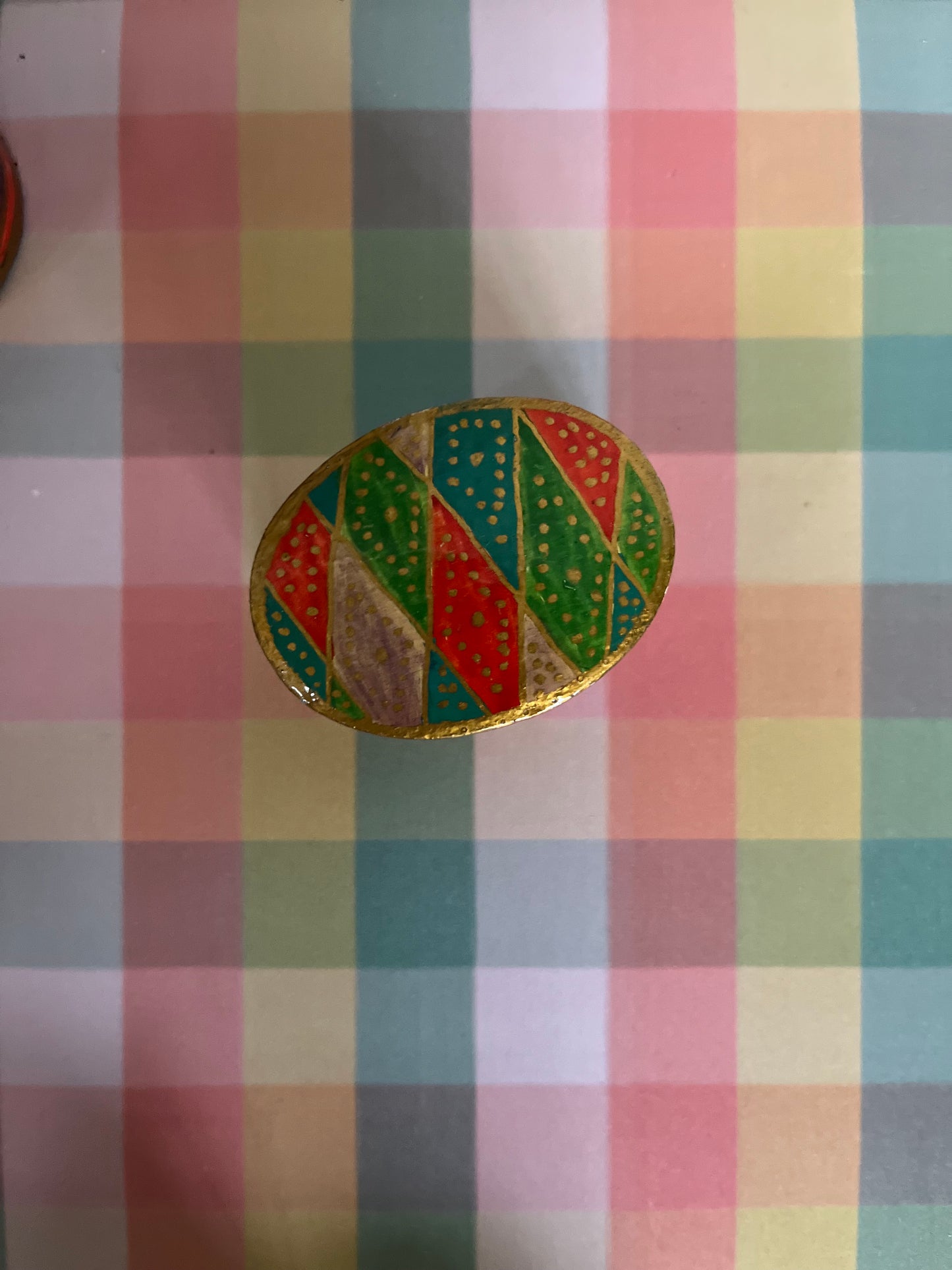 Vintage papier-maché trinket pot