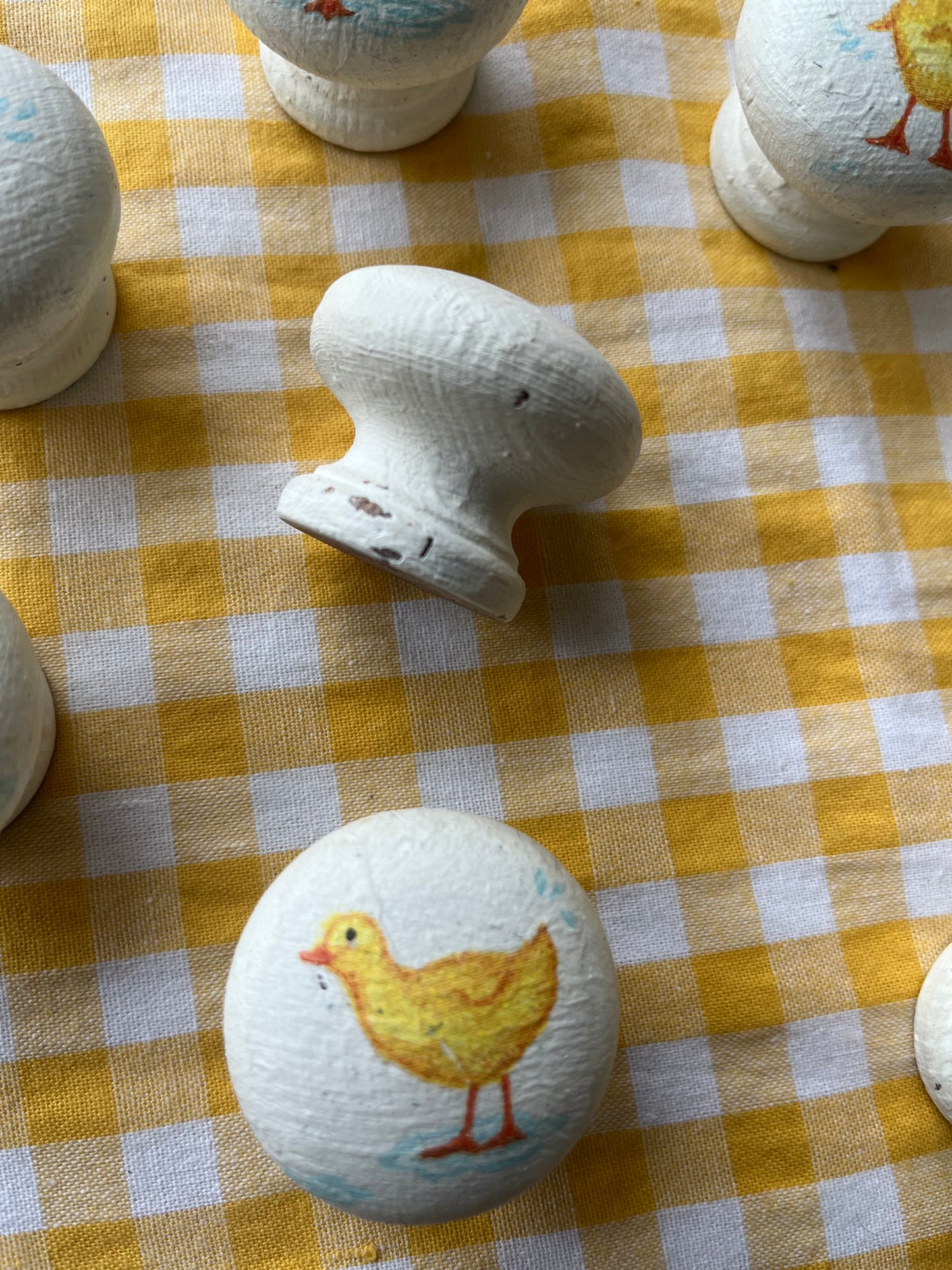 Handpainted wooden door knobs
