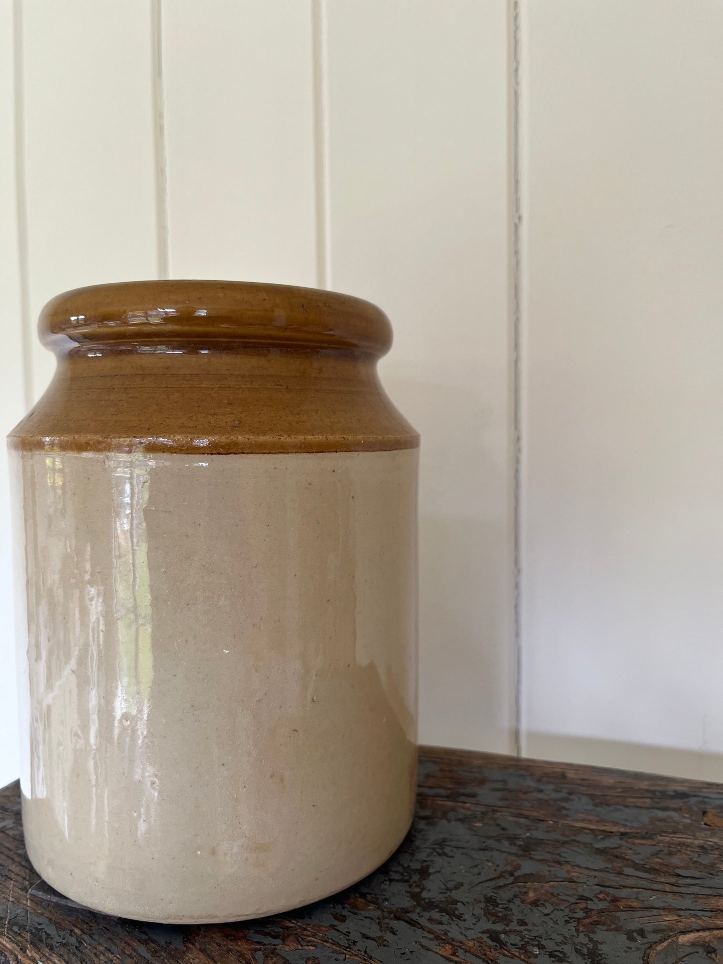 Vintage stoneware crock pot