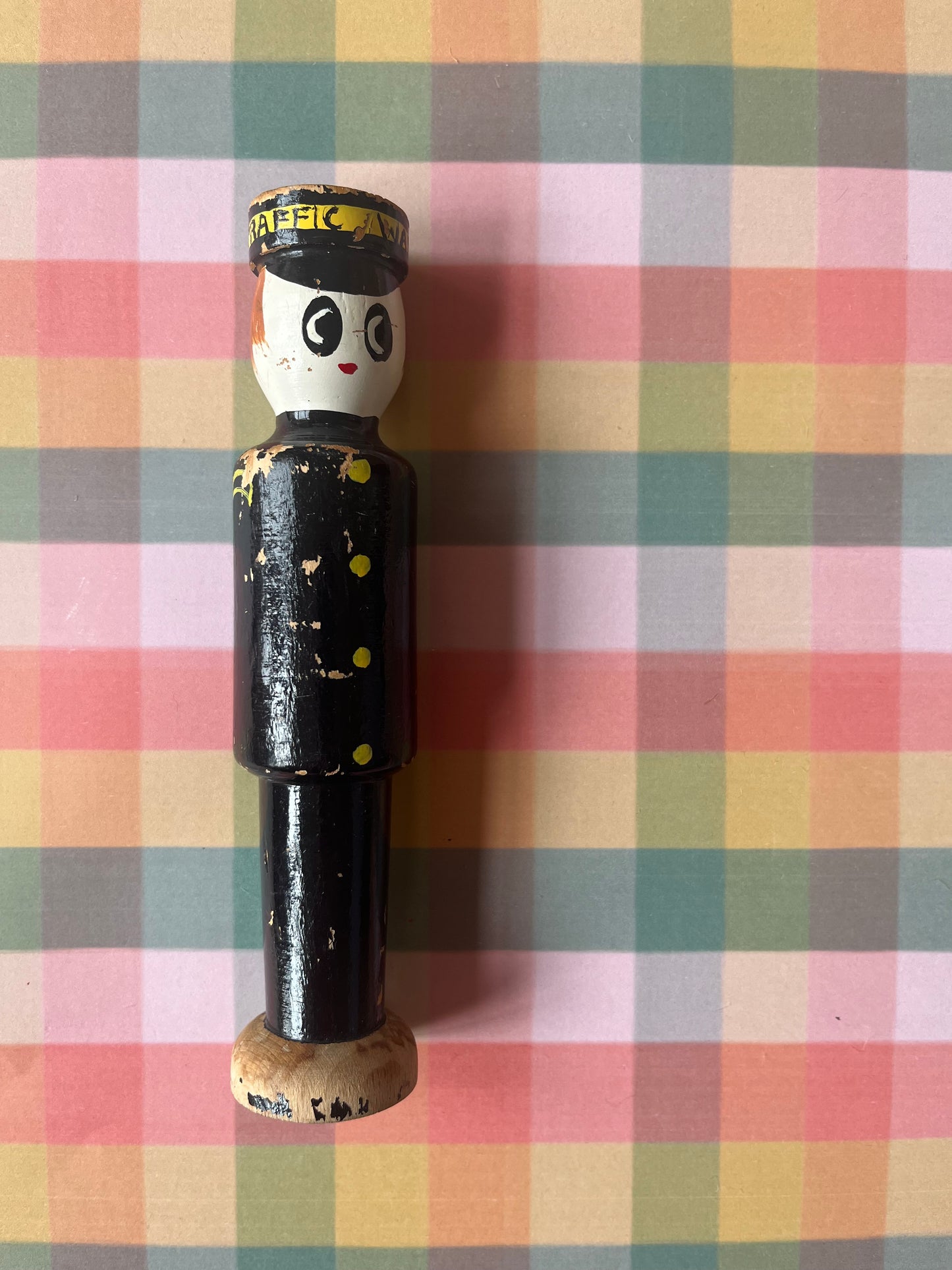 Vintage wooden character skittles