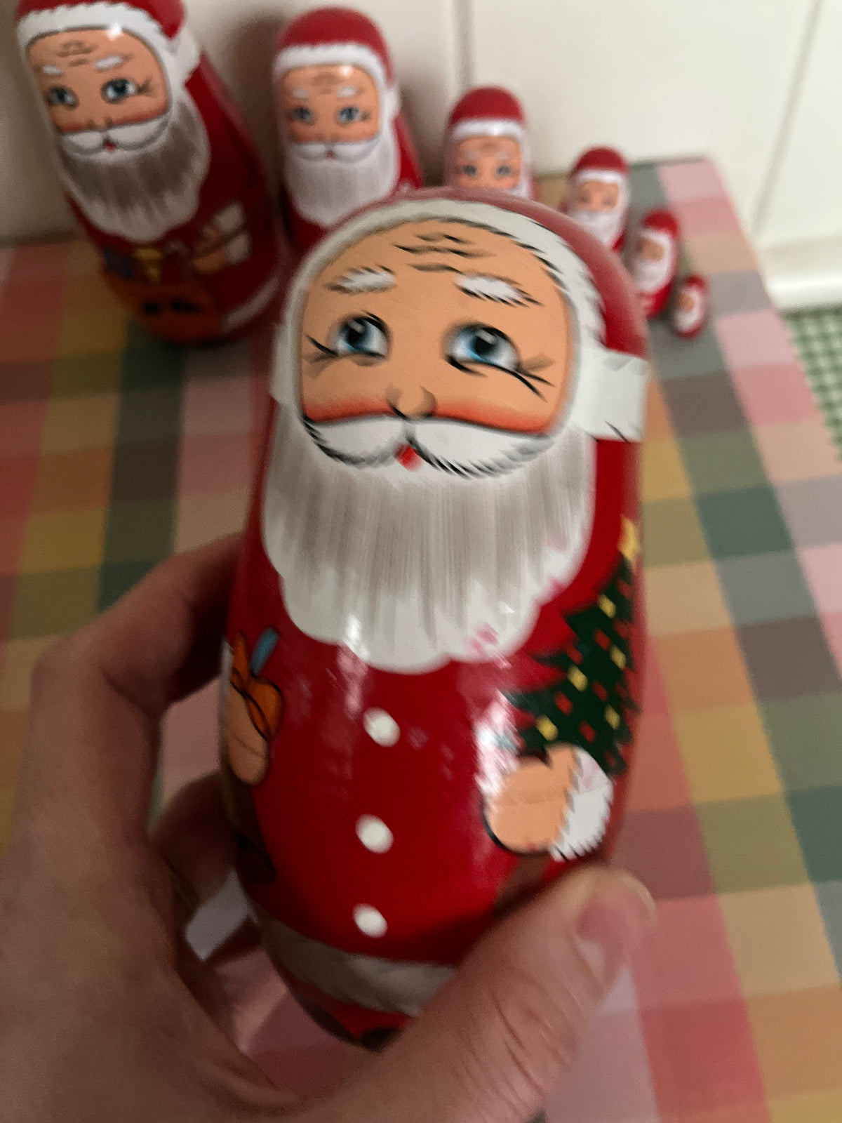 Set of 7 Matryoshka Santa Dolls
