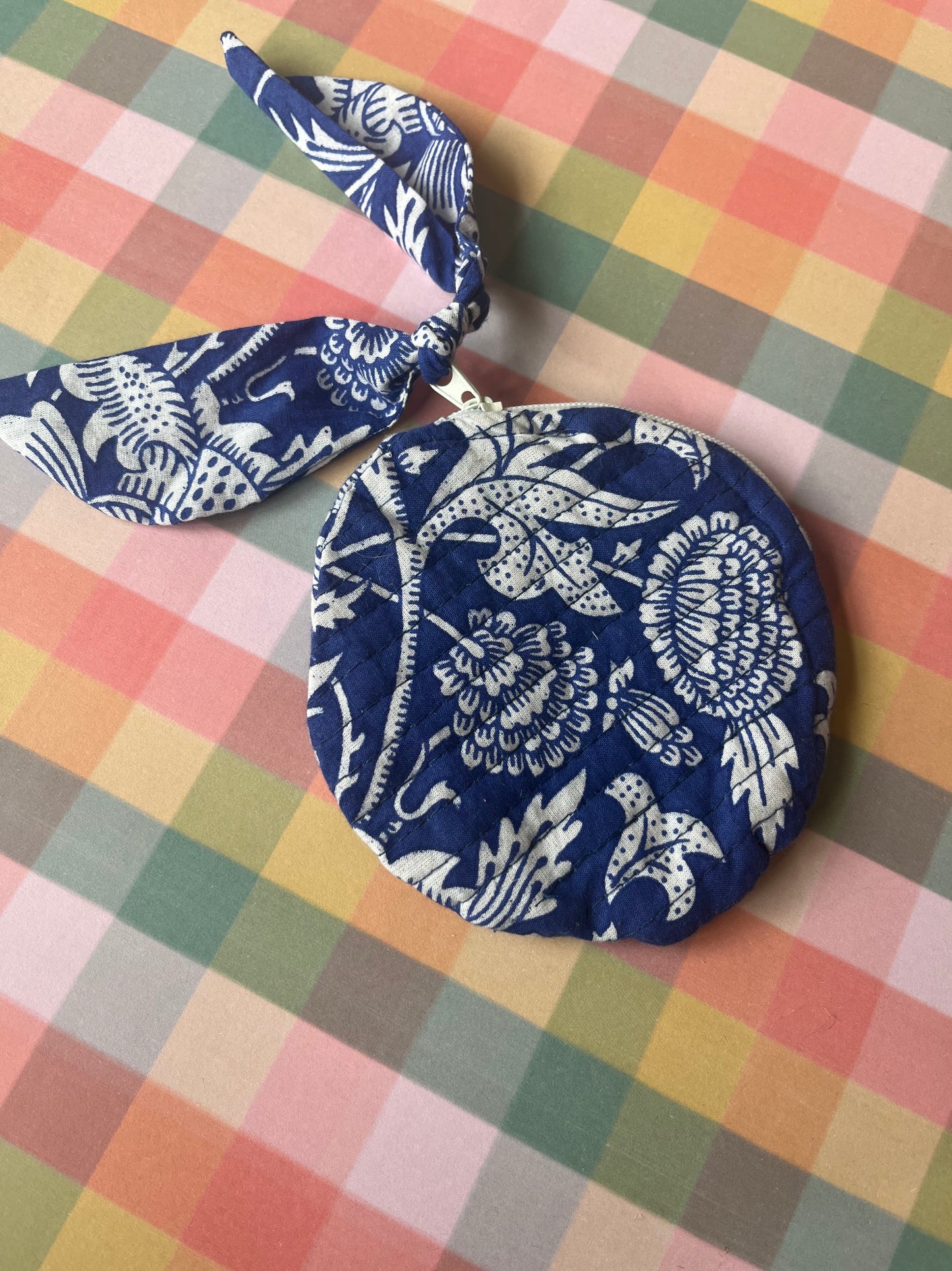Block Print Round Coin Purse Mixed Prints