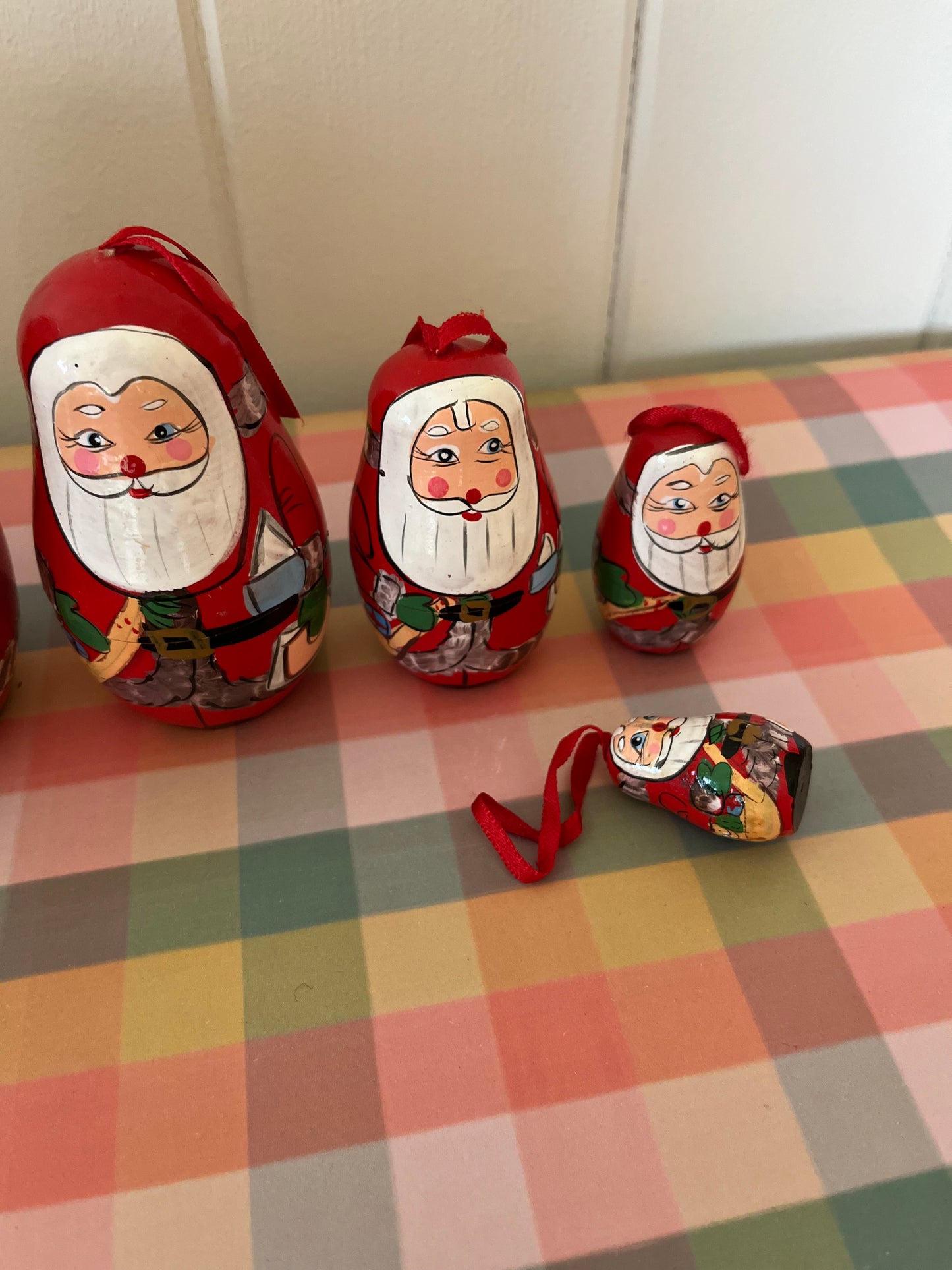 Santa matryoshka dolls (hanging) set of 5
