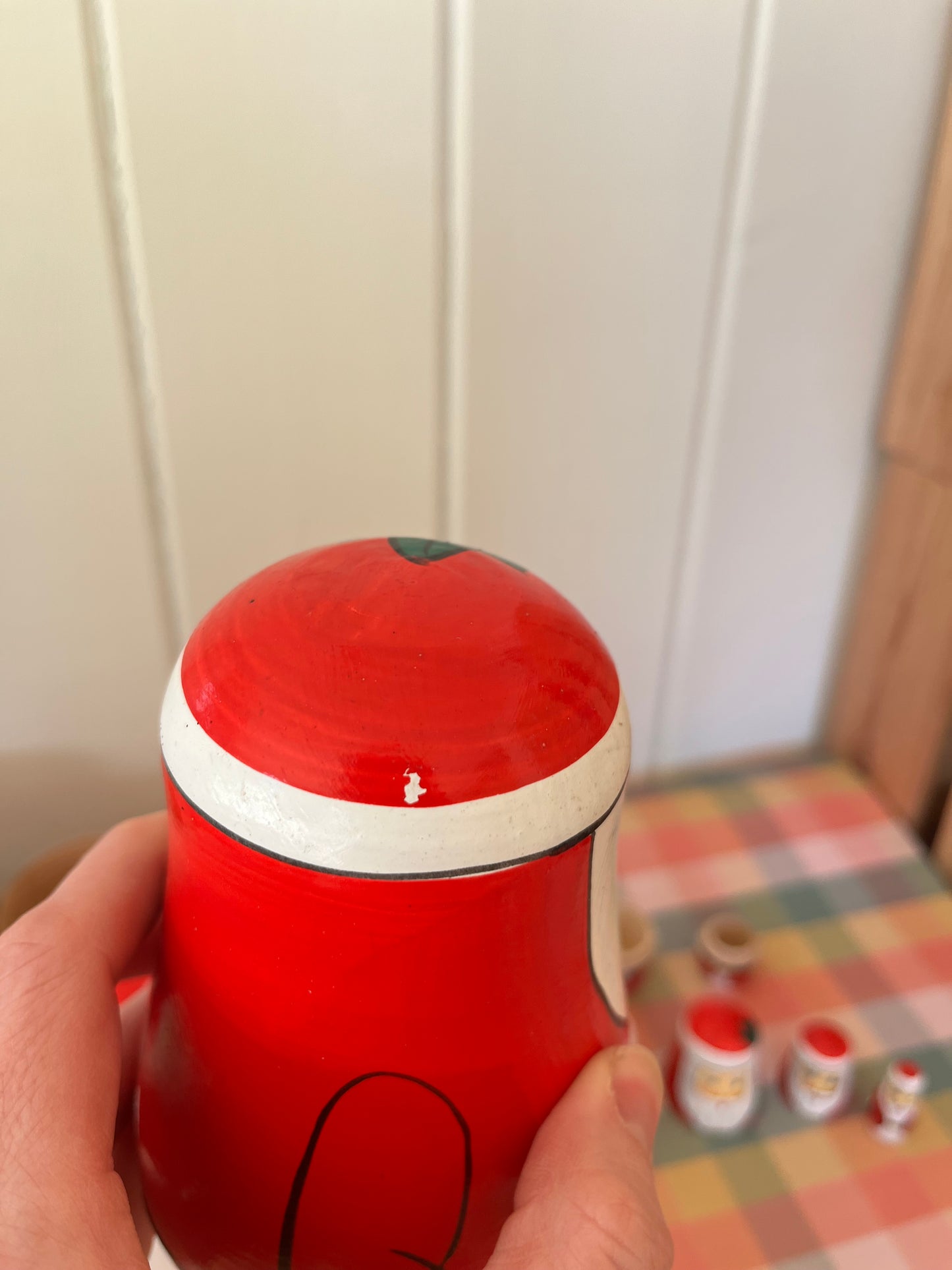 Large 7 piece Matryoshka Santa Dolls