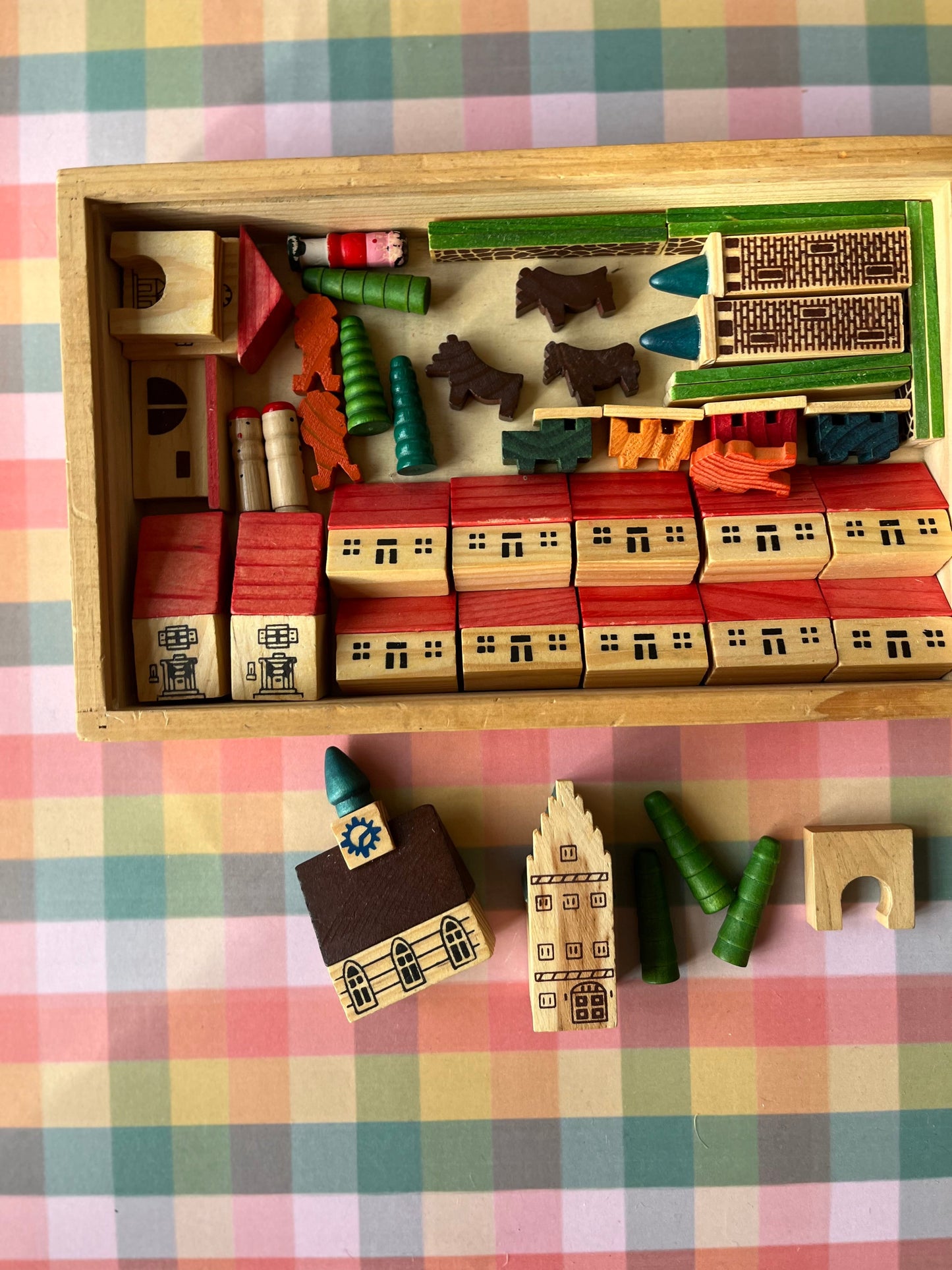 Vintage wooden village